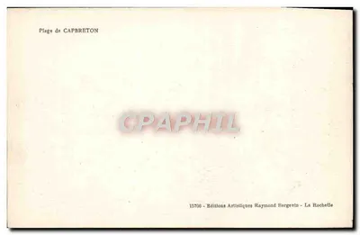 Praia de Capbreton — vista da praia com cabines e edifício — editor Raymond Bergevin, n° 15706 — Verso