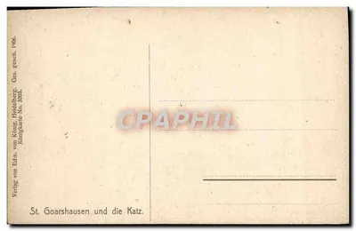 St. Goarshausen und die Katz — Vista del castello sulla riva — Verlag von Edm. von König, Heidelberg, Königskarte Nr. 3203 — Verso
