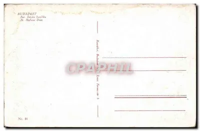 Budapest — Basílica de São Estêvão — editor Raphael, Budapest, n° 21 — Verso