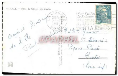 Lille — Praça do Geral de Gaulle — Edições do Centro — Verso