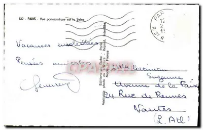 पेरिस — सीन पर पैनोरमिक दृश्य — ग्लोब प्रकाशन — पीछे