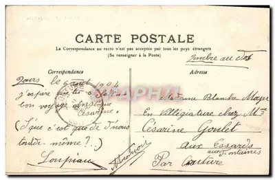 Tours - O Hotel de Ville — editor M.T. I.L. n°139 — Verso