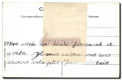 Avião com retrato de criança — G. Gossens, série não visível — Verso