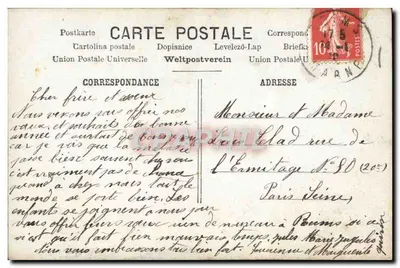 Dos jóvenes chicas — Feliz Año — M.F. Paris n°2405 — Reverso