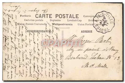 Menina sentada em um parapeito — com coroa de flores — M.F. PARIS n°2126 — Verso