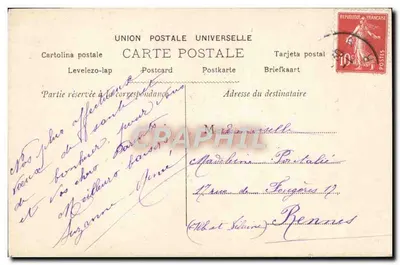 Menina sorridente — Boa Ano Novo — União Postal Universal — Verso