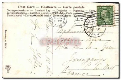 Widok zimowy — noc pod księżycem — hawory i lód — wydawca nieznany, nr seryjny 217 — Rewers