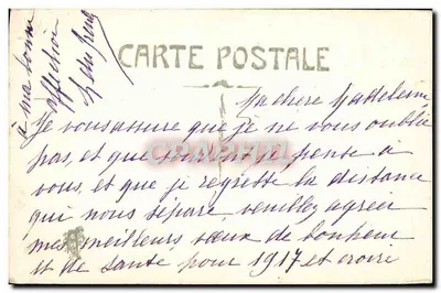 Kwiaty — Wspomnienia — Karta pocztowa z 1917 roku — Rewers