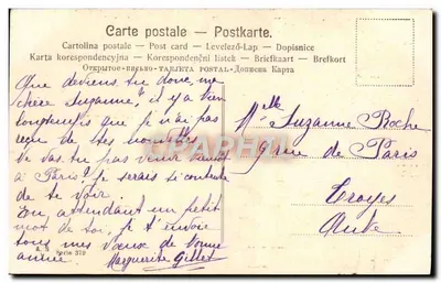 Montanhas nevadas — decoração de trevo e moedas — editor A. 5, série 379 — Verso