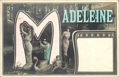 Madelaine — Inicial M ornada de figuras femininas e de um cisne — editor anônimo, n° 3057/24