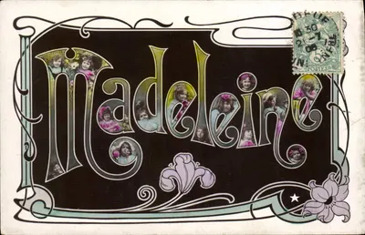 Madeleïne — Carte postale Art Nouveau com carimbo — Editora Étoile, Paris
