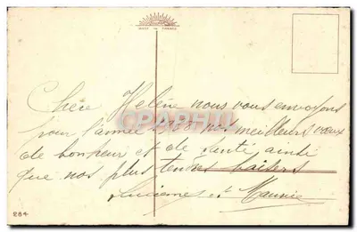 Buquê de mimosa — Boa Ano — editor Cunot, n°284 — Verso