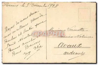 Arranjo de ciclamenos e mimosa — Boa festa — Editor não identificado, número de série não visível — Verso