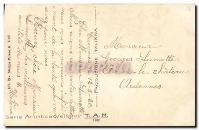 Róże — kwiat i pączki — Uff. Rev. Stampa Milano N. 1735, T.A.M. 1102 — Rewers