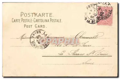 Bukiet fiołków — Gariole, 8 listopada 1903 — Meissen & Bühnengesellschaft, seria 1210 — Rewers
