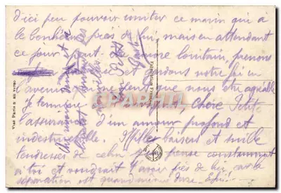 Marino y joven mujer en el puerto — escena de puerto con barcos y marineros — editor Vise Paris n° 164 — Reverso