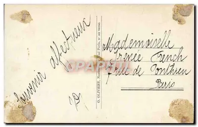 Joven mujer en vestido rosa — Buena fiesta — O. OLIVIERY, Nantes, n°1032 — Reverso