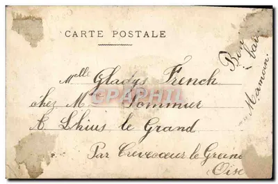 Fille en costume d'hiver — avec chien — éditeur anonyme — Verso