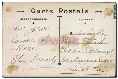Pensée — carta postal decorativa com retratos — JAX Paris — Verso