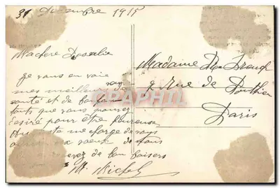 Três jovens moças — Feliz Ano — Phébus, n° 3314 — Verso