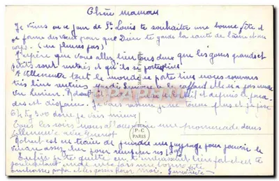 Bebê sorridente — Boa festa — PC Paris n°4270 — Verso
