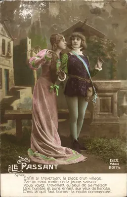 Deux jeunes amoureux — scène de village — éditeur DIX PARIS 2017/4