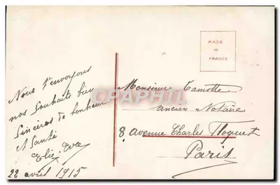 Jovem mulher com buquê — Saint-Georges — Irisa, n°3101 — Verso