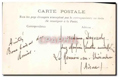 Menina com buquê de flores — Carte postale Bilhete postal antigo — Verso