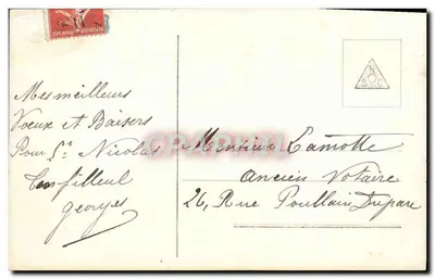 Niño en traje de la época — ramo de lilac — editor LESTERVI, n° 4415/18 — Reverso