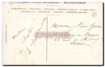 Frau in prächtigem Kleid mit Trauben — DESCLOS. — Imprimeries Réunies de Nancy, n° 1545 — Rückseite
