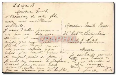 Kobieta z kwiatami — Szczęśliwego Dnia 1918 — Saint-Louis — Rewers