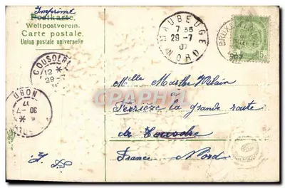 Bouquet de fleurs — composition florale en forme de papillon — éditeur Imprimerie Postkarte — Verso