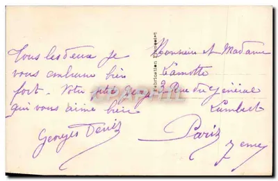 Dziecko z bukietem — 'Porte-Bonheur' — DIX Paryż 2460 — Rewers