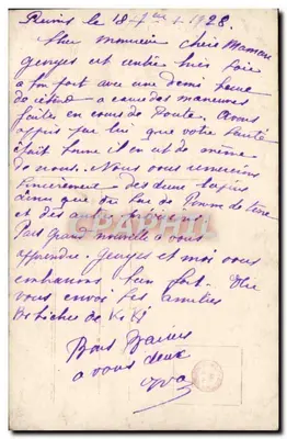 Kobieta i dziecko — scena miłosierdzia — wydawca P. Béroux, nr 3415/16 — Rewers