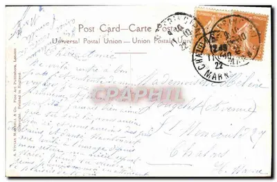 Włoska kobieta w mundurze — żołnierze na tle — wydawca A. Vivian Marshall & Co. (Wielka Brytania) — Rewers
