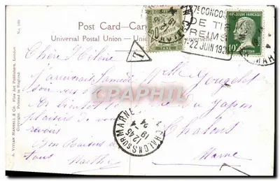 Młoda kobieta w stroju morskim — Union Postale Universelle — Vivian Mansell & Co. London — Rewers