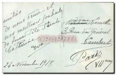 Młoda kobieta w różowej sukni — z kwiatami — wydawca I. Brâner, Nantes, nr 4194 — Rewers