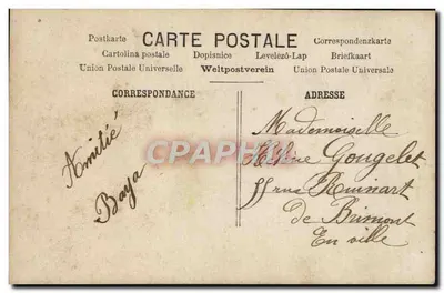 Ragazza in abito rosa e cappello a fiocchi — Parigi — n° 332 — Verso