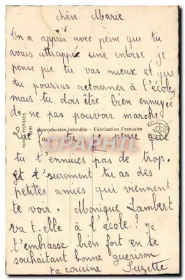 Petite fille en prière — scène intérieure — éditeur non visible — Verso