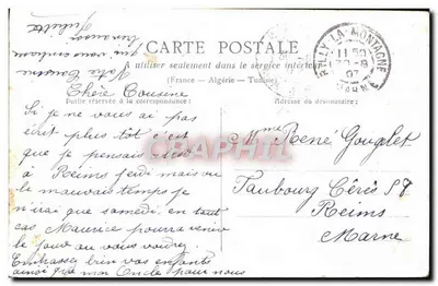 La cage de Lili — scène d'enfant avec oiseau — éditeur L. Lévy, n° 10 — Verso