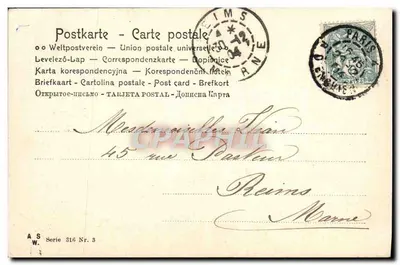 Mistral — Decoração de gui e bolas vermelhas — A.S.W. Série 316 Nr. 3 — Verso