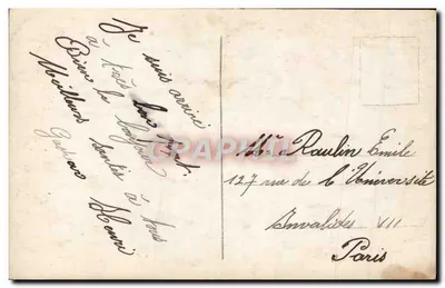 Portret van een man — liefdesscene in de voorgrond — uitgever REX n°489 — Achterkant