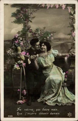 Casal amoroso — cena romântica — editor PCX, n° 4194