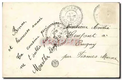Dziewczynka w pelerynie — Szczęśliwy Nowy Rok — wydawca W. 80 — Rewers