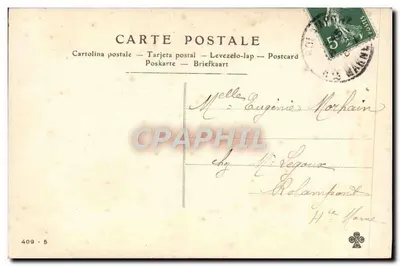Most Miłosny — scenka miłosna z parą na drewnianym mostku — wydawca 409-5 — Rewers
