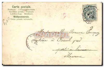 Violets — décor floral avec ruban — éditeur anonyme — Achterkant