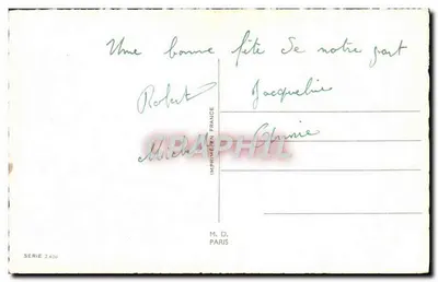 Arranjo de rosas — Boa Festa — M. D. Paris, série 2400 — Verso