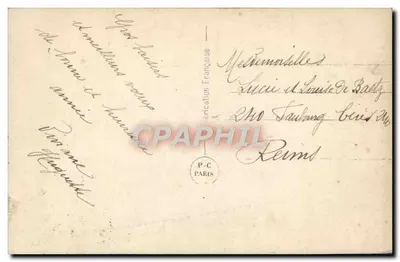 Kobieta w różowym kapeluszu — kolorowana karta pocztowa — P-C Paryż n° 828 — Rewers