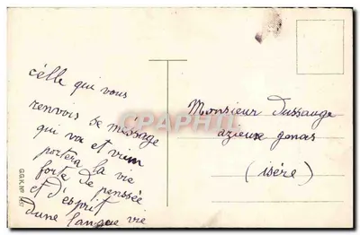 Bouquet de roses et de violettes — Anniversaire — sans éditeur ni numéro visible — Rewers