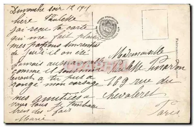 Bukiet różowatych kwiatów — G.B. 261 — Wydawca G.B. — Rewers